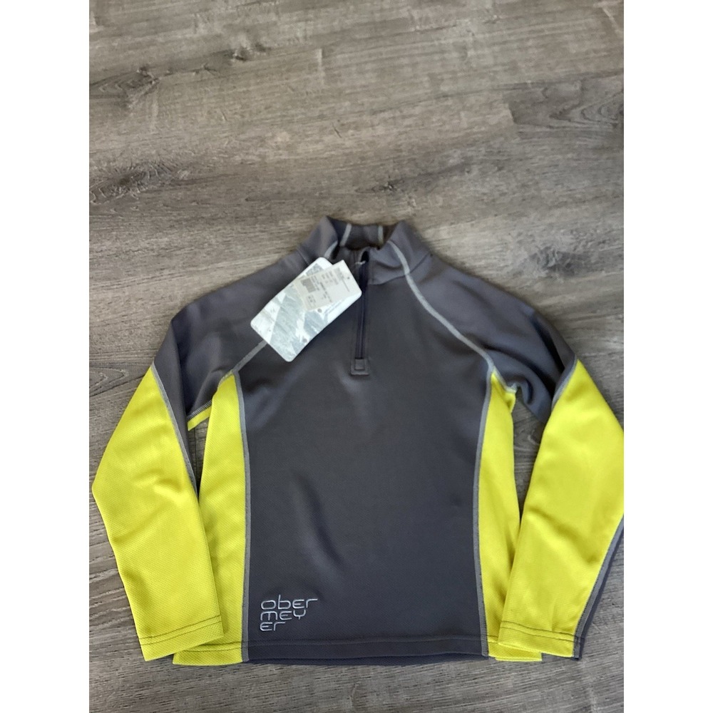 Obermeyer 1/4 Zip Youth Base Layer Top NWT Flex Boys Size Small S Ski Gray